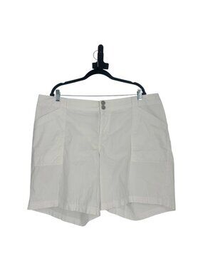 Lane Bryant White Cotton Blend Plus Size 22 Casual Stretch Patch Pocket Shorts